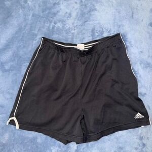 Adidas black shorts with white stripes, Size M